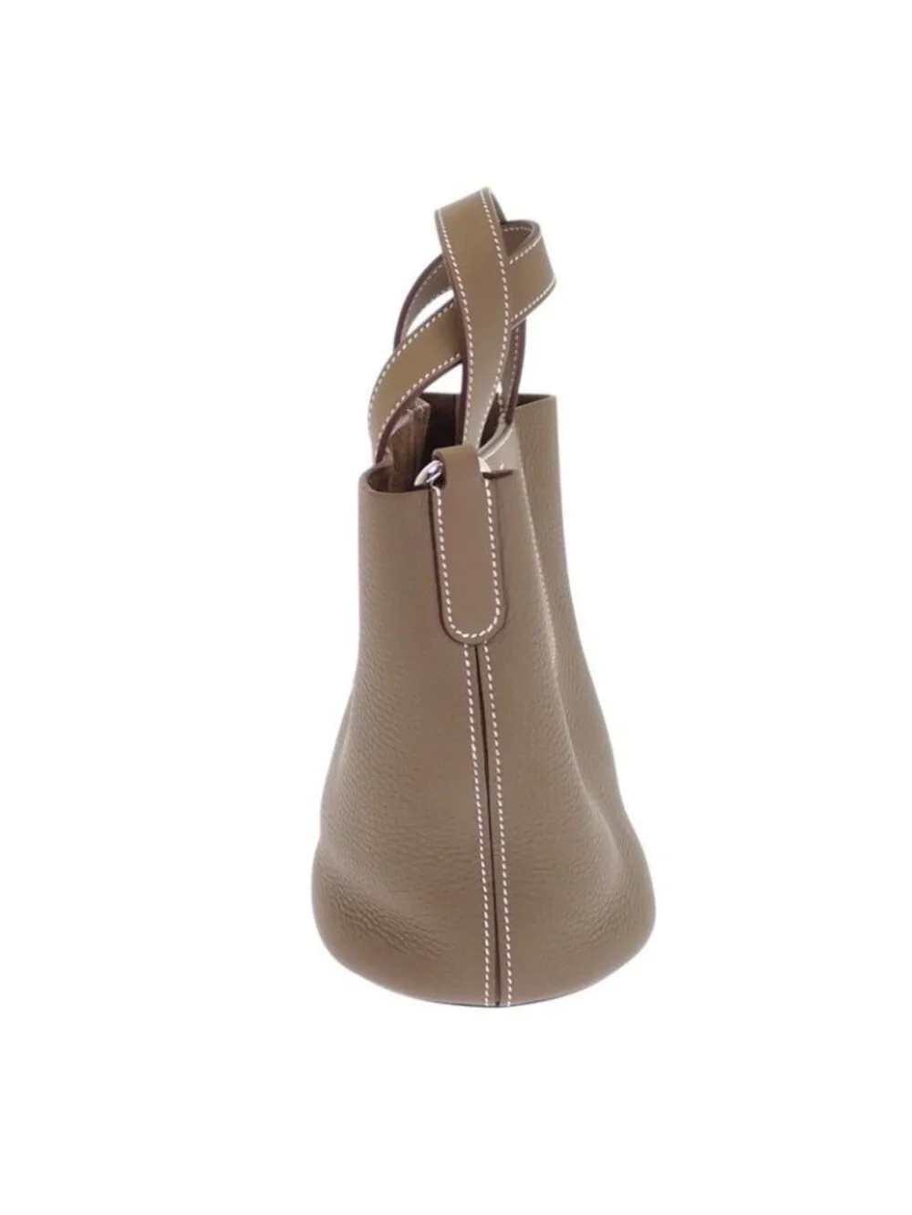 Hermes in the Loop 18 Handbag Taurillon Clemence Veau Etoupe